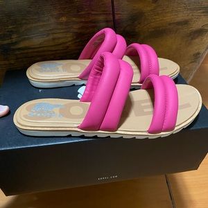 SOREL ELLA II PUFF SLIDE SANDAL FUCHSIA FIZZ SIZE 8 NWB